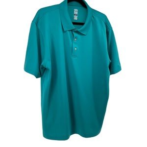 PGA Tour Mens Air Flux Teal Polo Shirt Size XL Short Sleeve